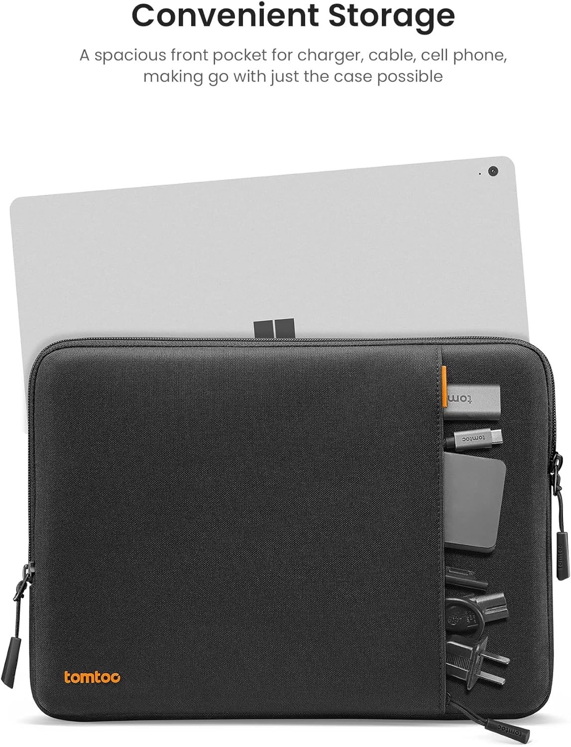 tomtoc 360° Protective Laptop Sleeve for Microsoft Surface Pro 8/X with Signature Keyboard, 12.3-inch Surface Pro 7+/7/6/5/4/3/2/1 with Type Cover, Shockproof Water-Resistant Notebook Case Bag