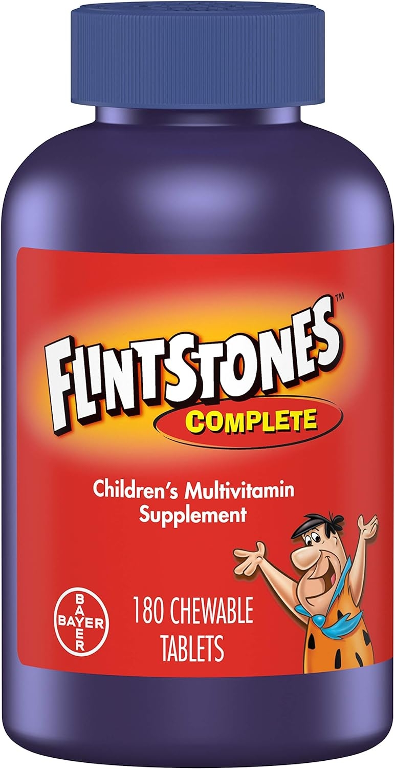 Flintstones Chewable Kids Vitamins, Complete Multivitamin for Kids and Toddlers with Iron, Calcium, Vitamin C, Vitamin D & more, 180ct