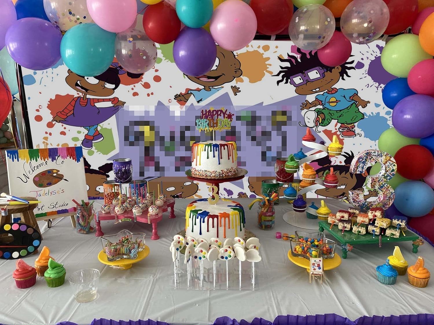 Kids Backdrop Cartoon go Wild Theme Graffiti Background Baby Shower Birthday Party Decoration Cake Table Supplies (5x3ft(150cmx90cm))