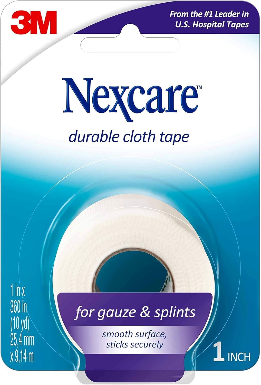 Nexcare Durable Cloth First Aid Tape, Tears Easily, 1 Roll