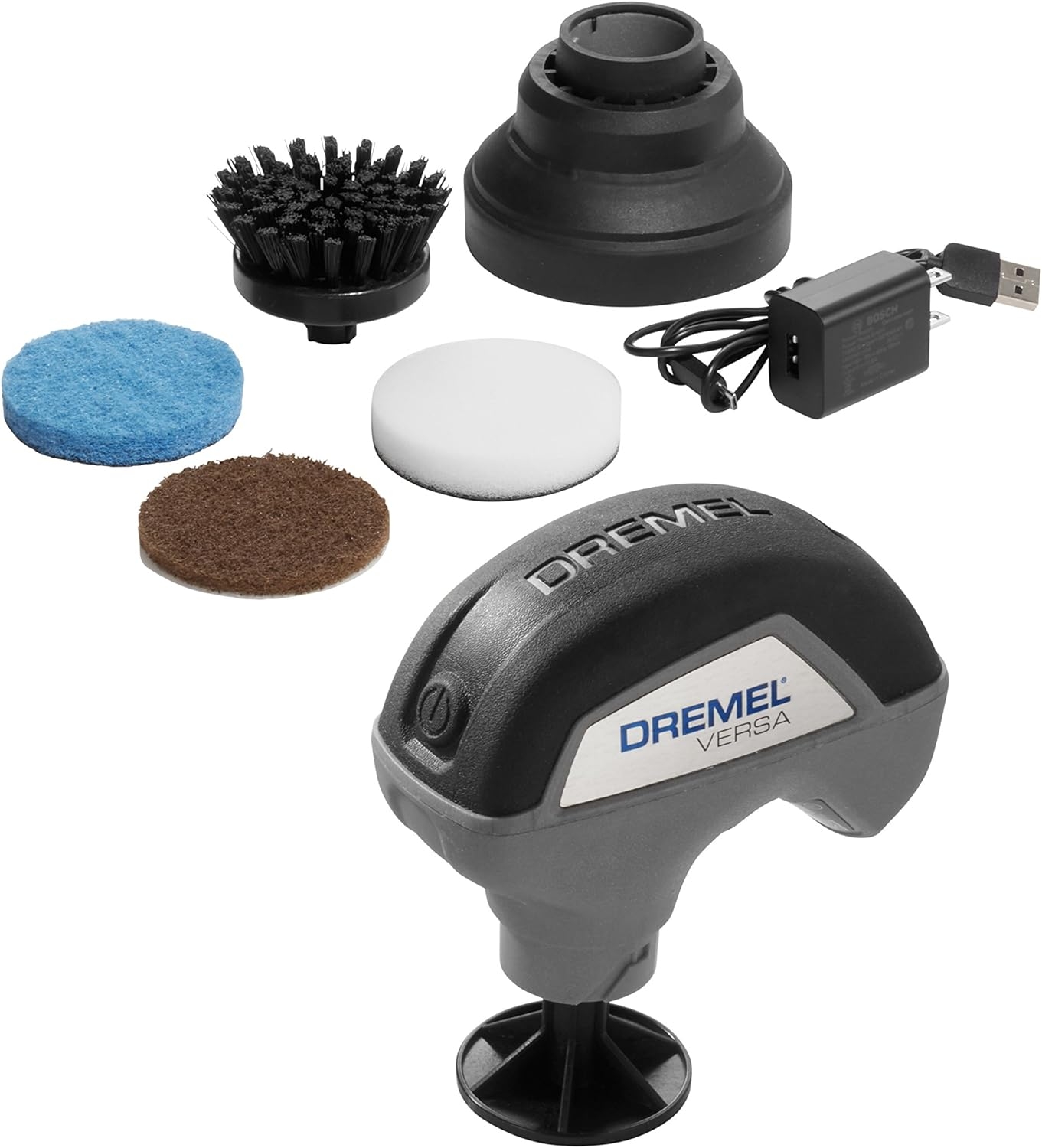 Dremel PC10-01 Versa Cleaning Tool- Grout Brush- Bathroom Shower Scrub- Kitchen and Bathtub Cleaner- Power Scrubber for Tile, Pans, Stoves, Tubs, Sinks Auto, and Grills-