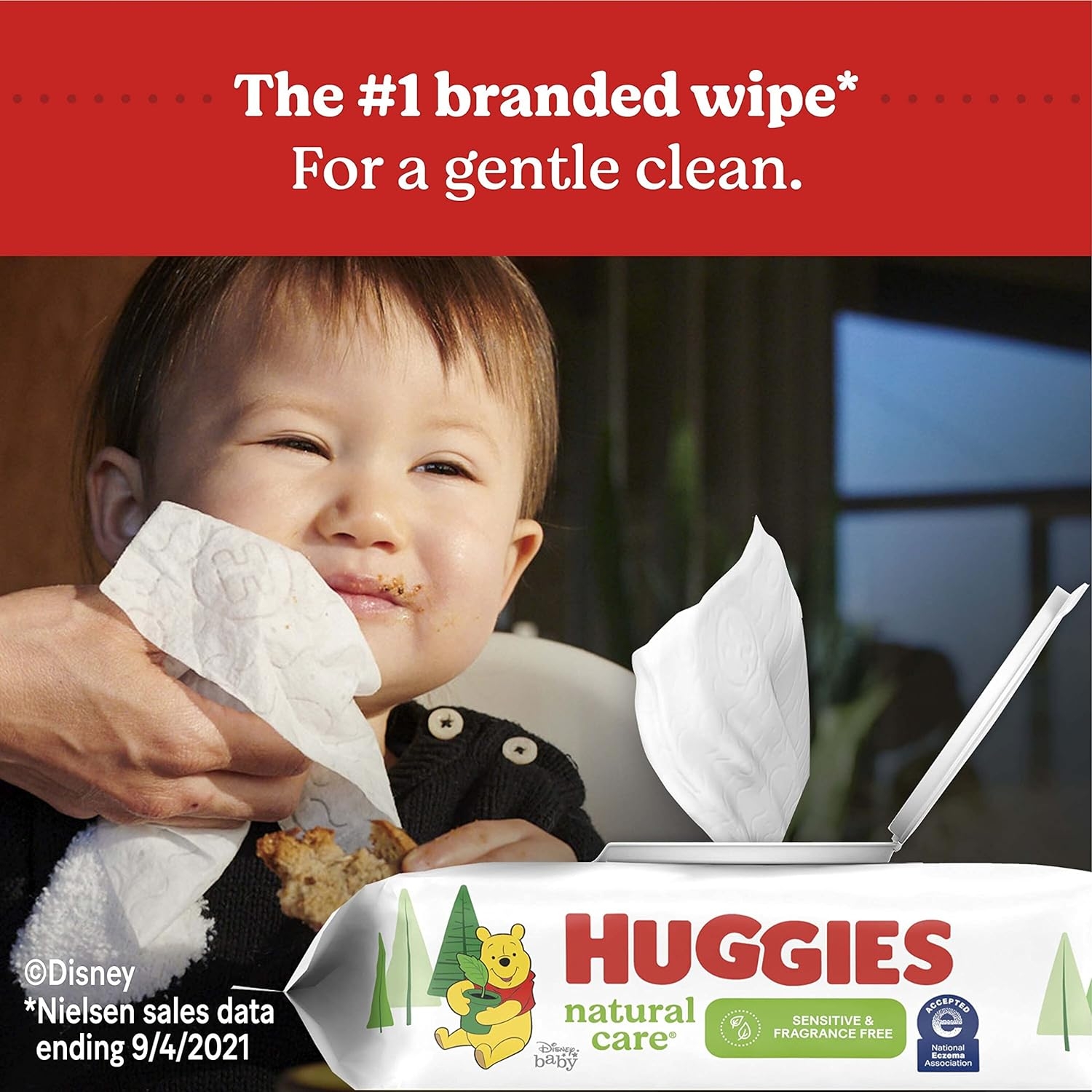 Baby Wipes, Huggies Natural Care Sensitive Baby Diaper Wipes, Unscented, Hypoallergenic, 8 Flip-Top Packs (448 Wipes Total)