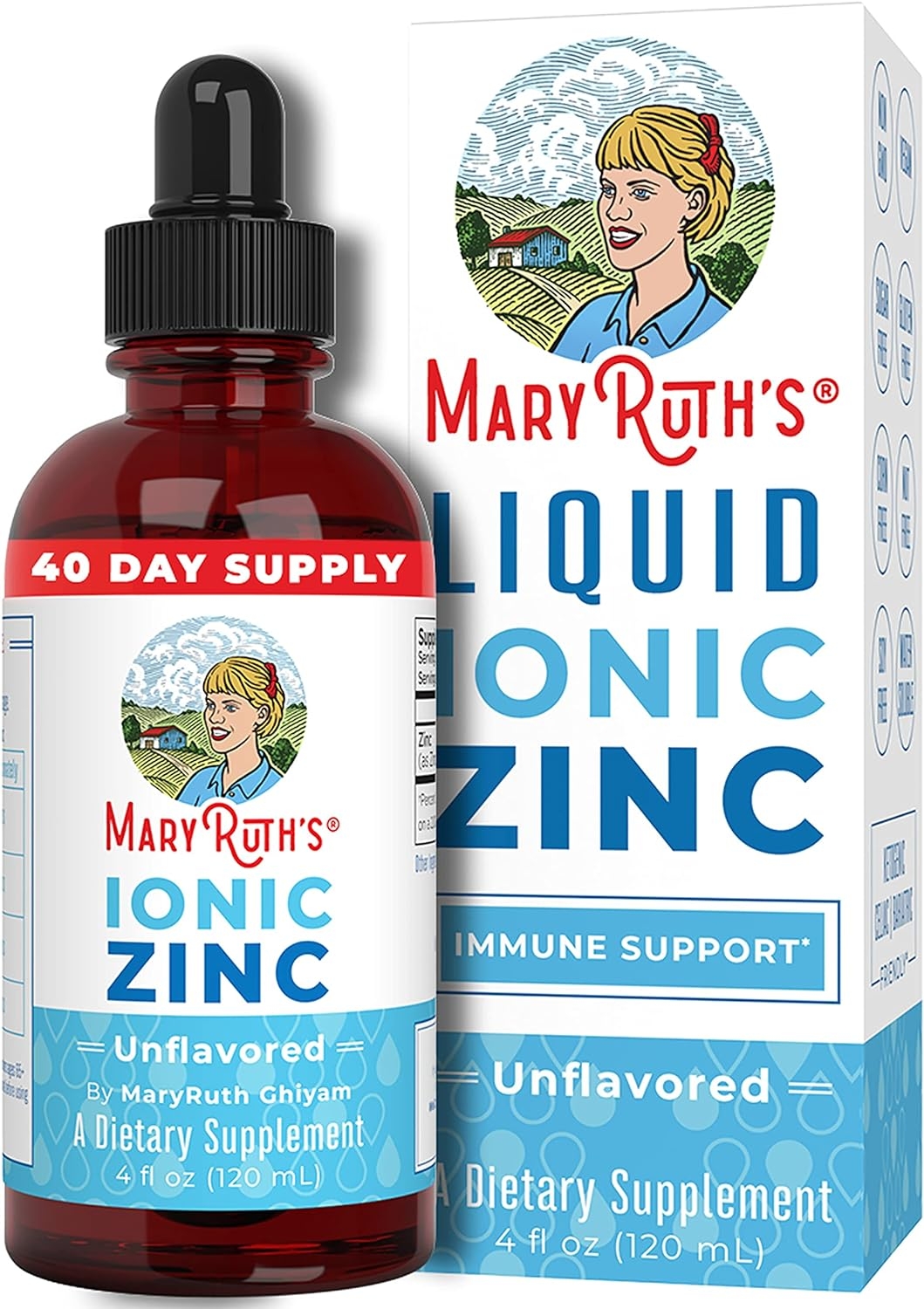 Ionic Liquid Zinc Drops for Adults & Kids by MaryRuth's, Zinc Sulfate for Immune Support, Vegan, Non-GMO & Gluten Free, 40 Day Supply, 4 Fl Oz