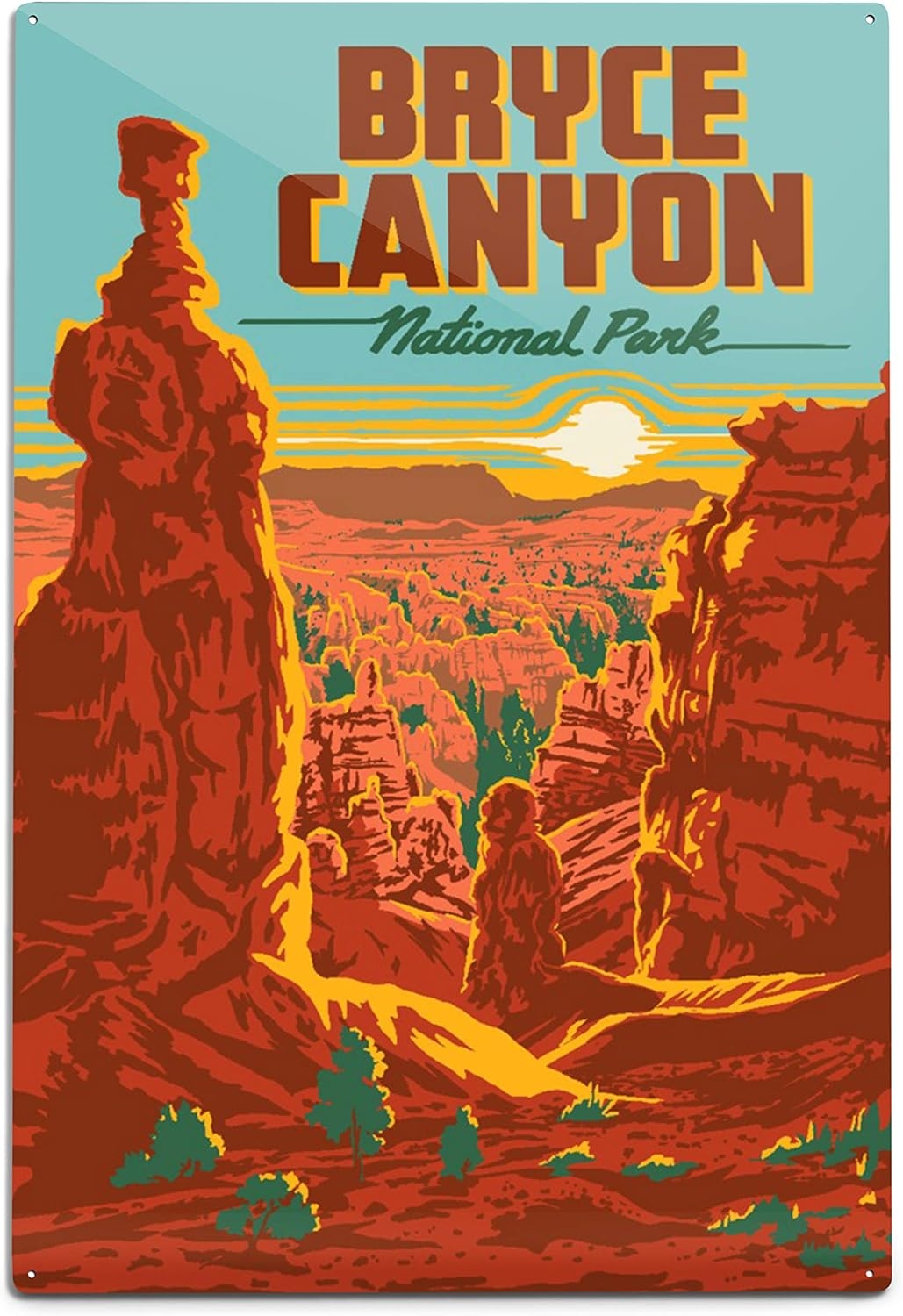 Bryce Canyon National Park, Utah, Explorer Series, Bryce Canyon (6x9 Aluminum Art, Indoor Outdoor Metal Sign Decor)