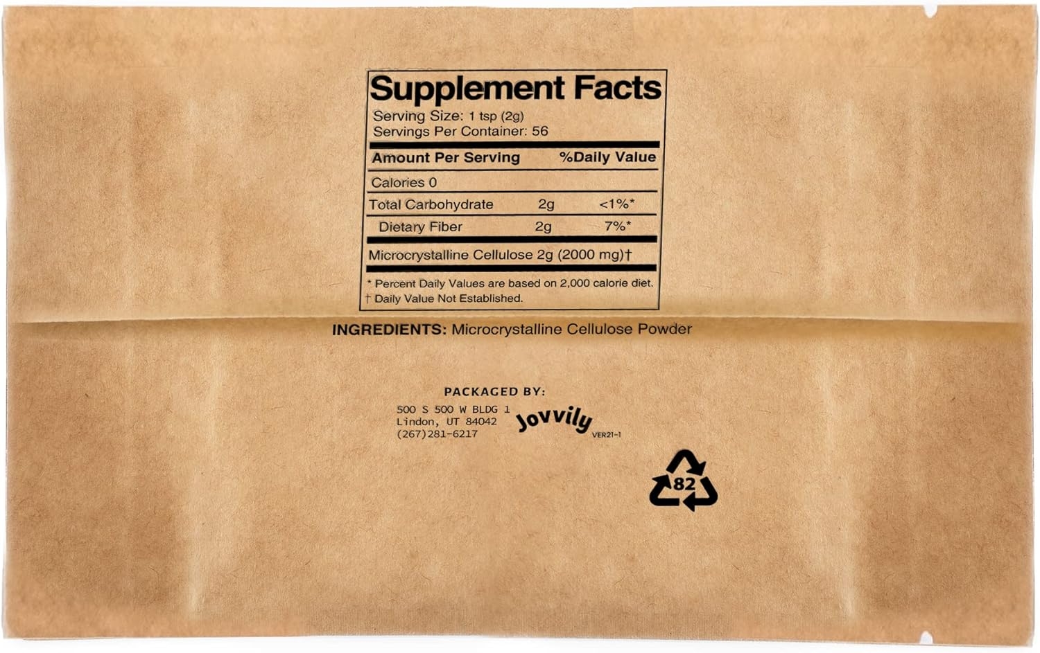 Jovvily Microcrystalline Cellulose Powder - 4 oz - Fiber Supplement - Binding Agent - Highly Absorbent