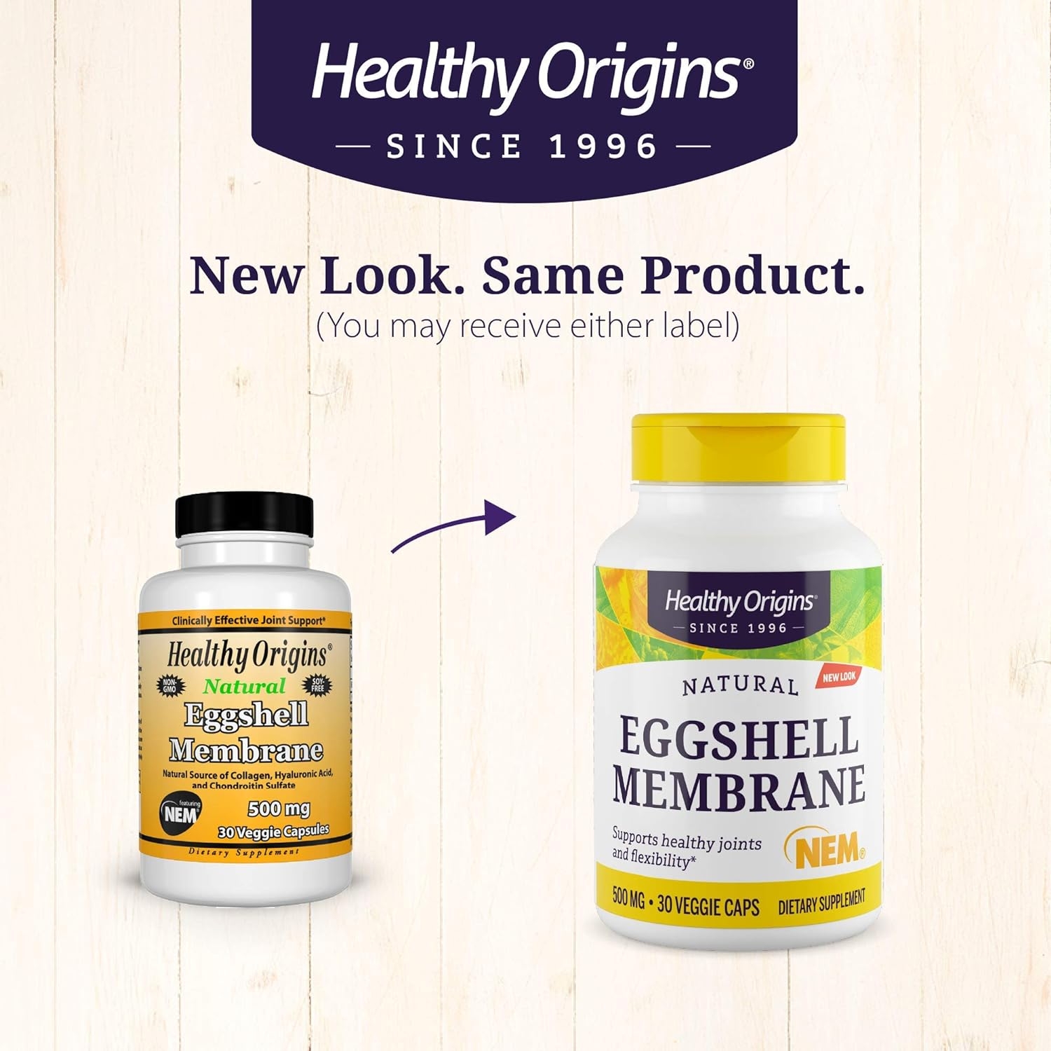 Healthy Origins Eggshell Membrane (NEM) 500 mg, 30 Veggie Caps
