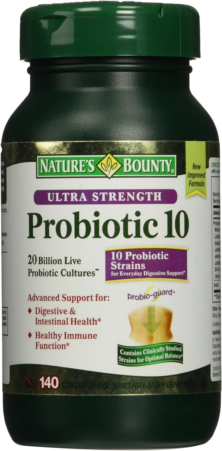 Nature's Bounty Ultra Strength Probiotic 10 140 Capsules - New Improved Formula