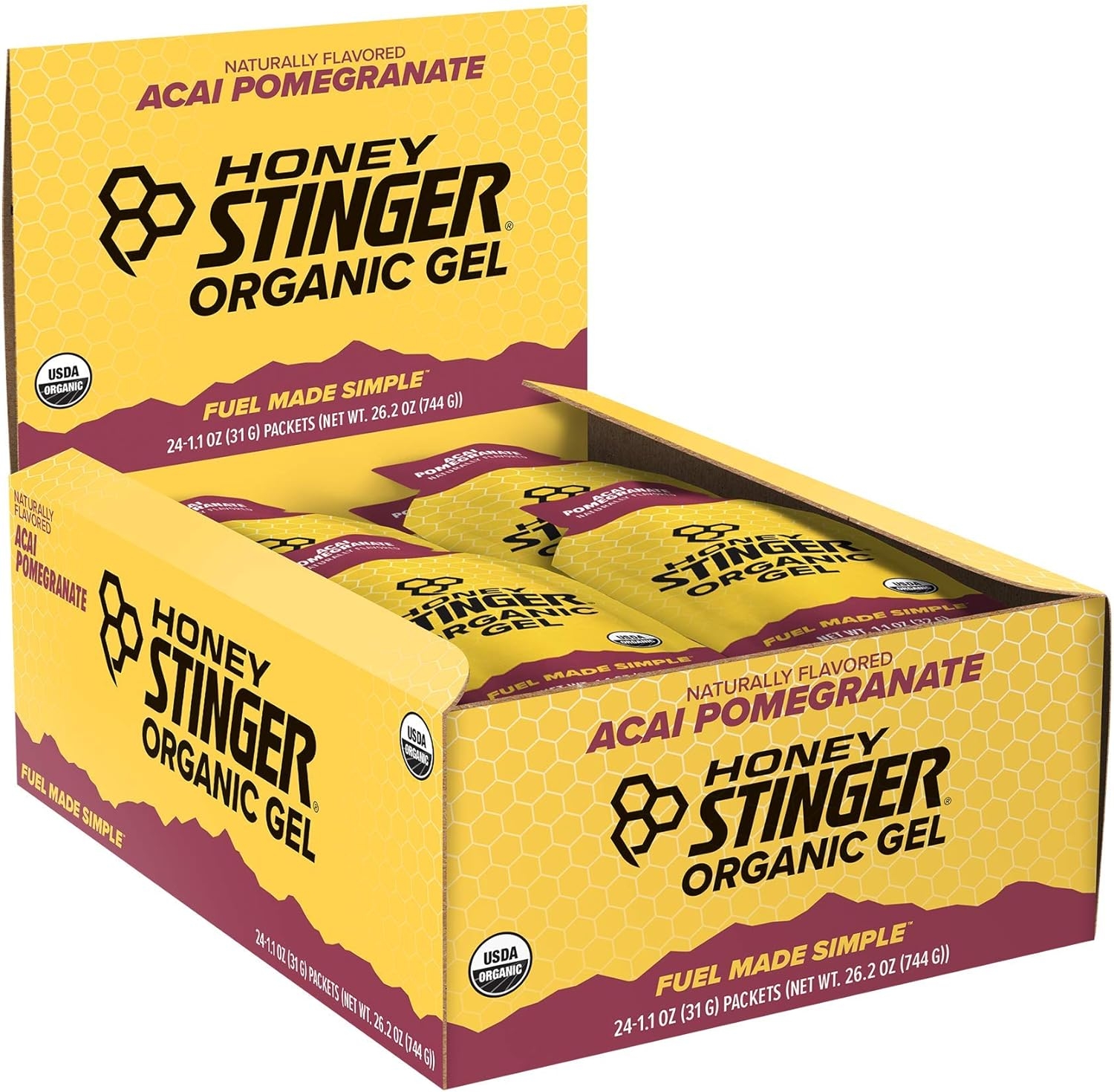 Honey Stinger Organic Energy Gel, Vanilla, Sports Nutrition, 1.1 Ounce (Pack of 24)