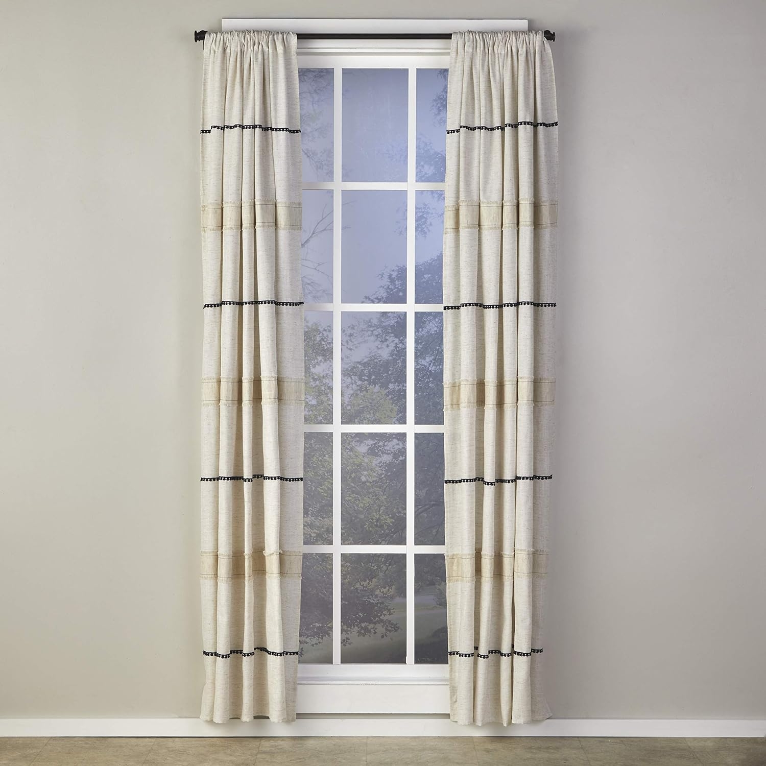 SKL Home Frayser Curtain Panel Pair, 52x63, Linen