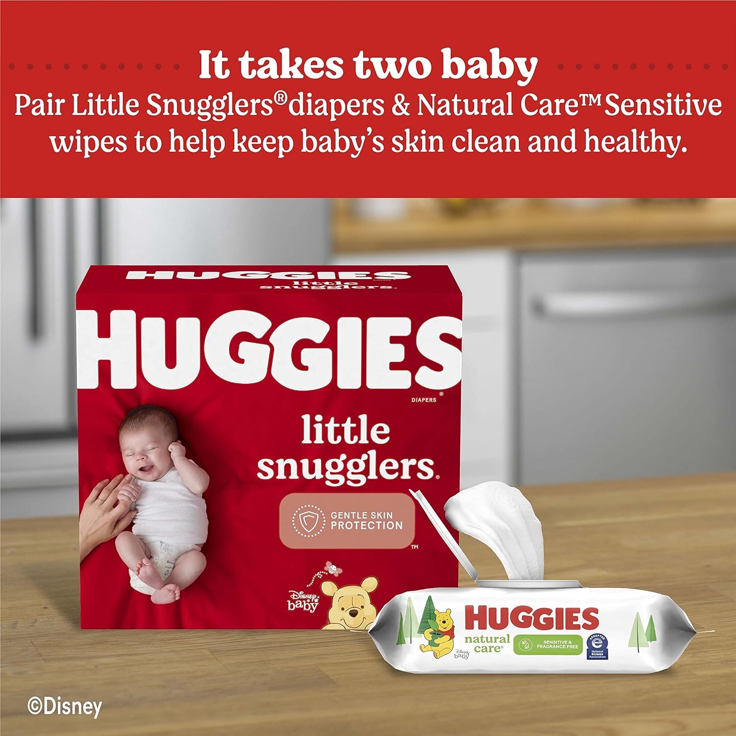 Baby Wipes, Huggies Natural Care Sensitive Baby Diaper Wipes, Unscented, Hypoallergenic, 10 Flip-Top Packs (560 Wipes Total)