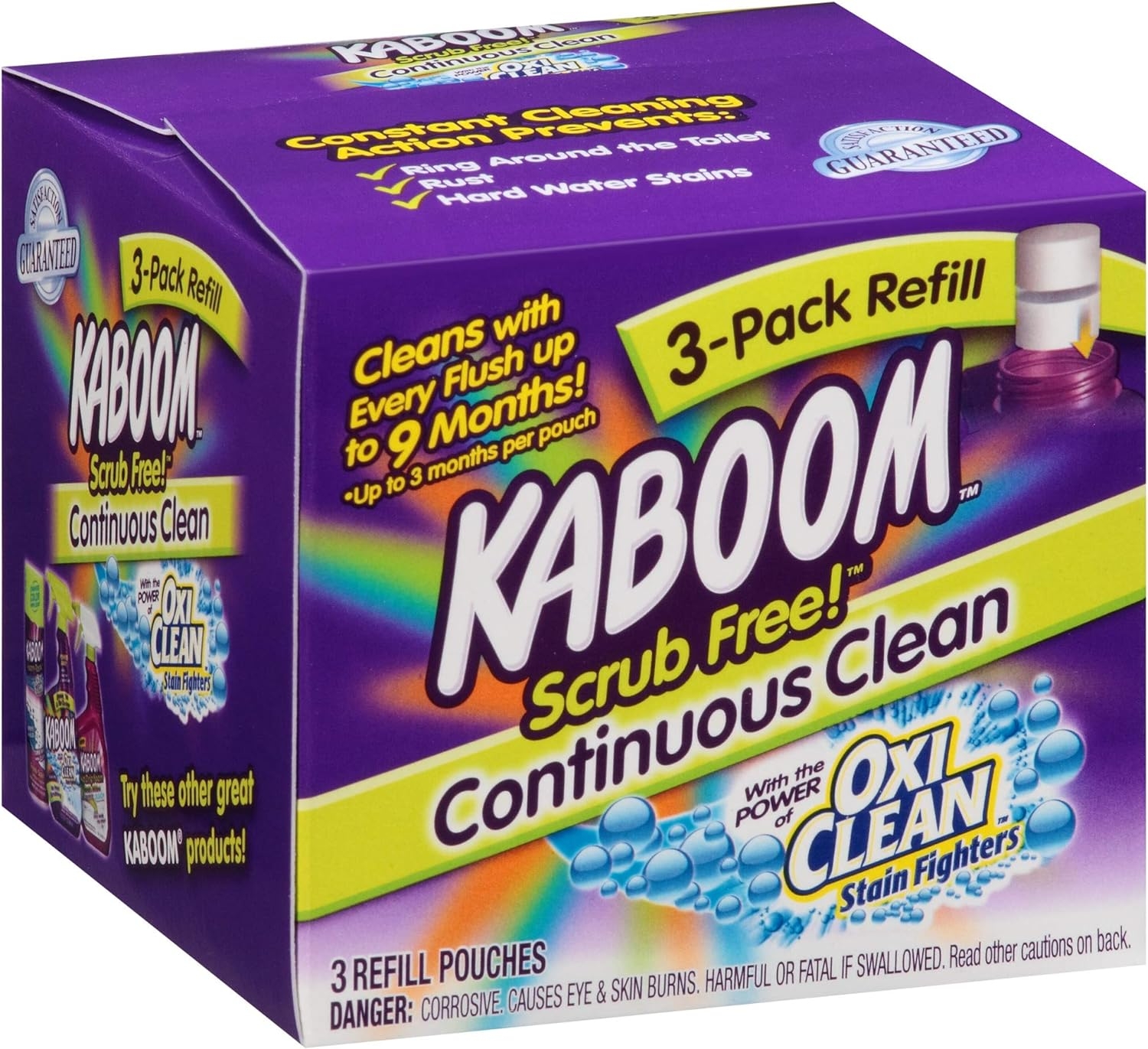 3-Pack Refill – Kaboom Scrub Free! Continuous Clean with OxiClean
