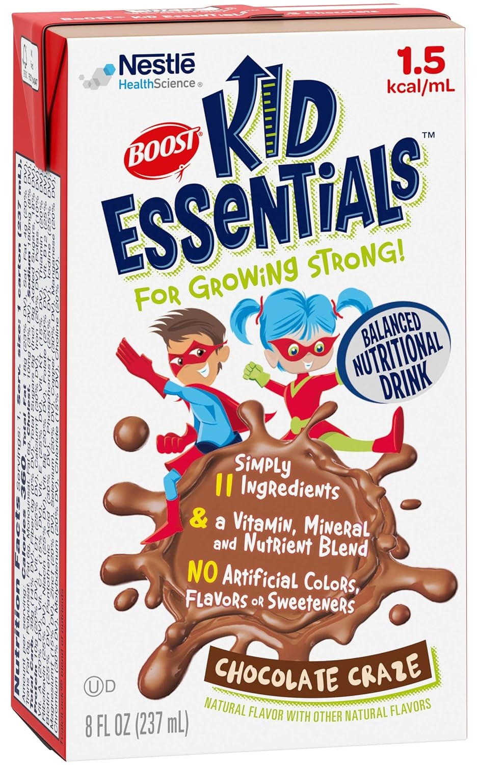 Boost Kid Essentials 1.5 Balanced Nutritional Drink, Chocolate Craze - Vitamin, Mineral and Nutrient Blend - 8 FL OZ (Pack of 3)