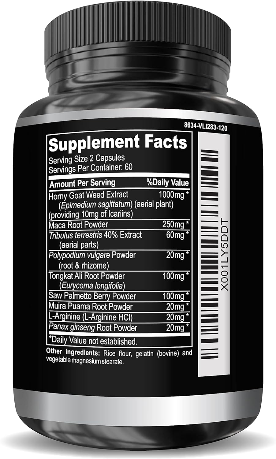 Super Strength 1590mg Horny Goat Weed 120 Capsules With Maca Arginine & Ginseng - Naturally Boost your Health, Workout Performance, Endurance & Energy, Joint Health For Men & Women (120C)