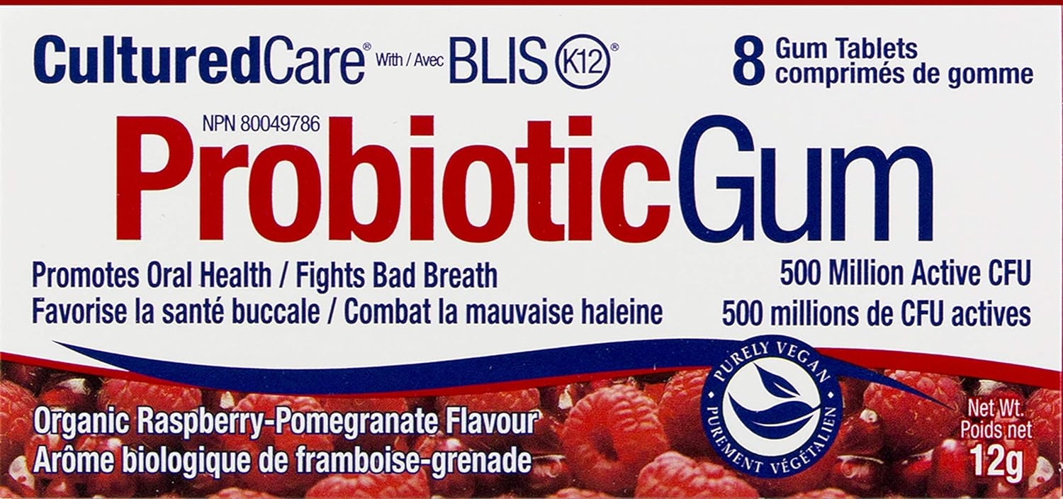 Prairie Naturals Gum with Blisk 12, Oral Probiotic, Raspberry/Pomegranate, 96 Count