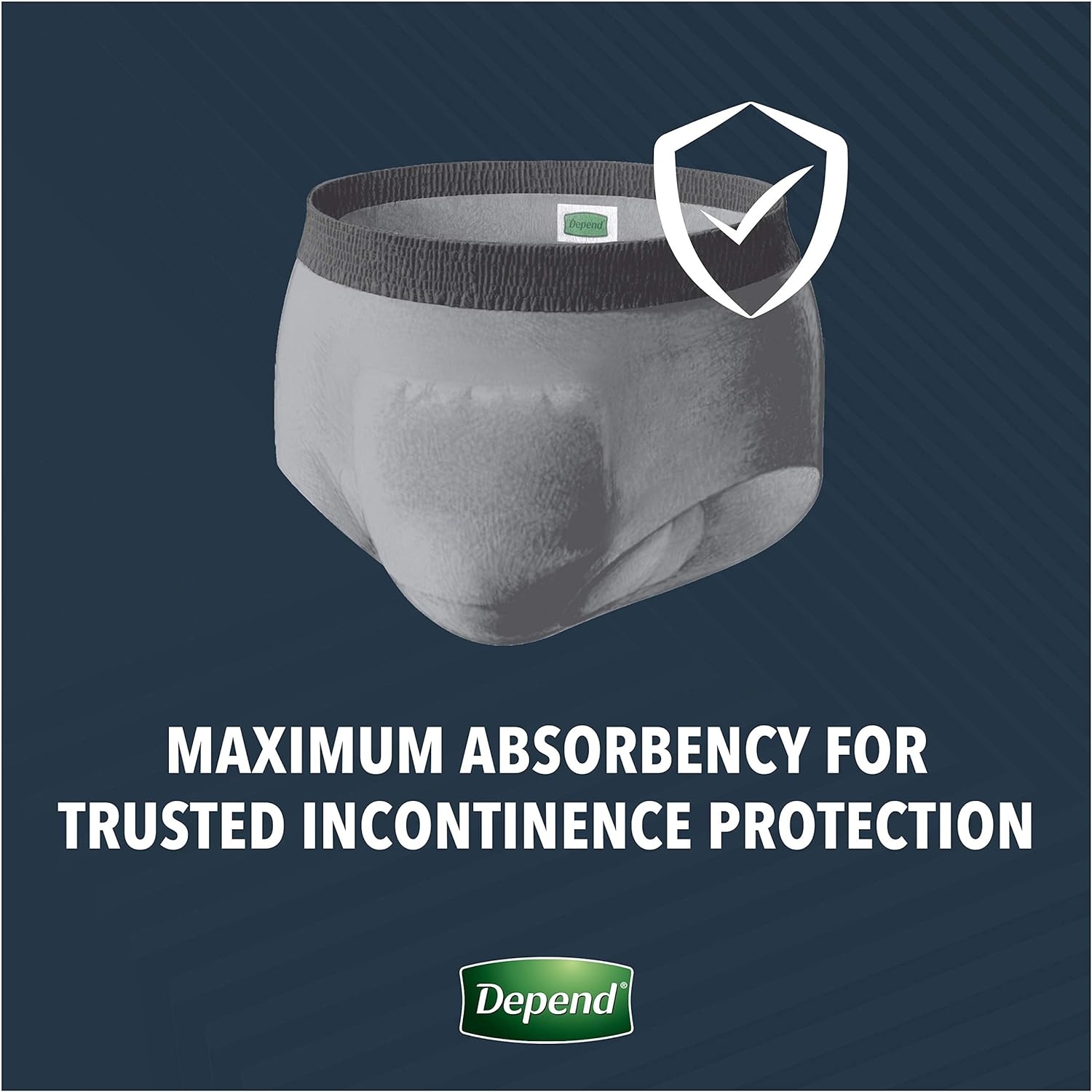 Depend Real Fit Incontinence Underwear for Men, Maximum Absorbency, Disposable, Large/Extra-Large, Black, 52 Count (Packaging May Vary)