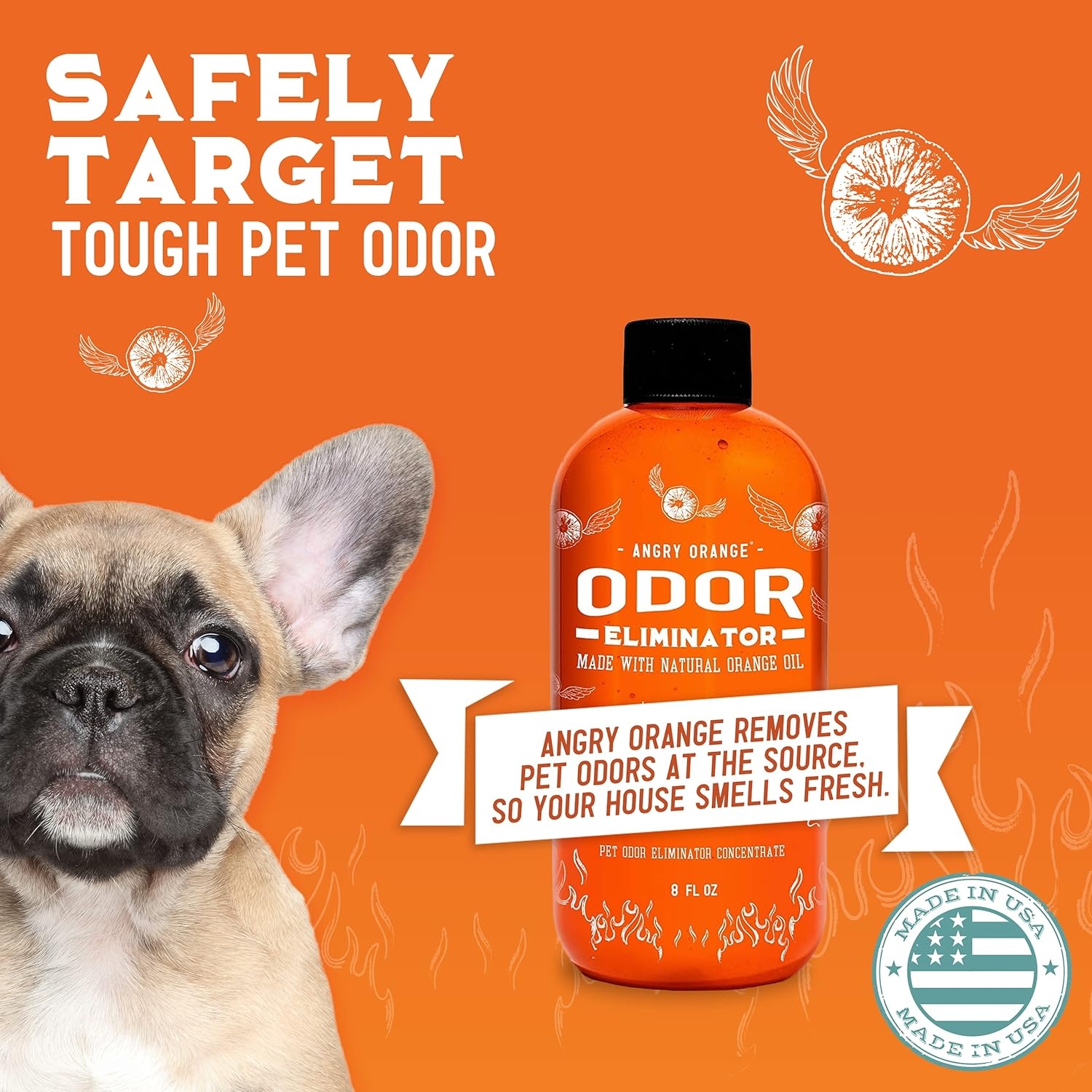 Angry Orange Pet Odor Eliminator for Dog and Cat Urine, Makes 1 Gallon of Solution for Carpet, Furniture and Floor Stains